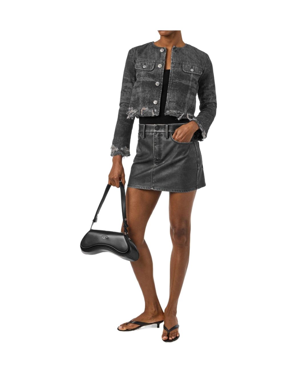 DIESEL Black Short Denim Jacket