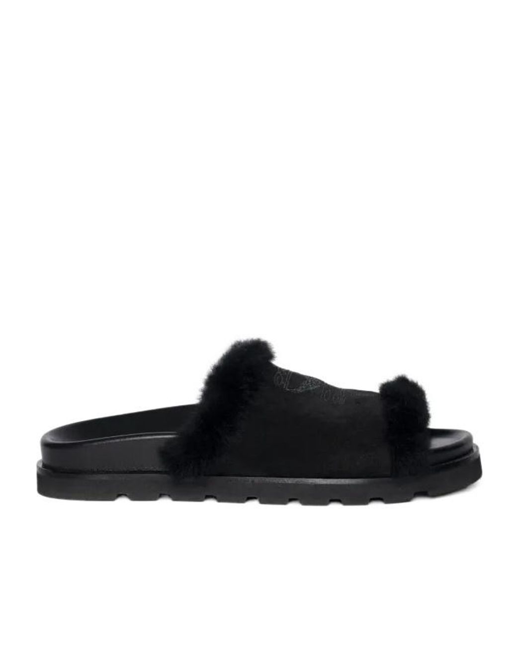 Zadig & Voltaire Black Teddy Bare Sandals