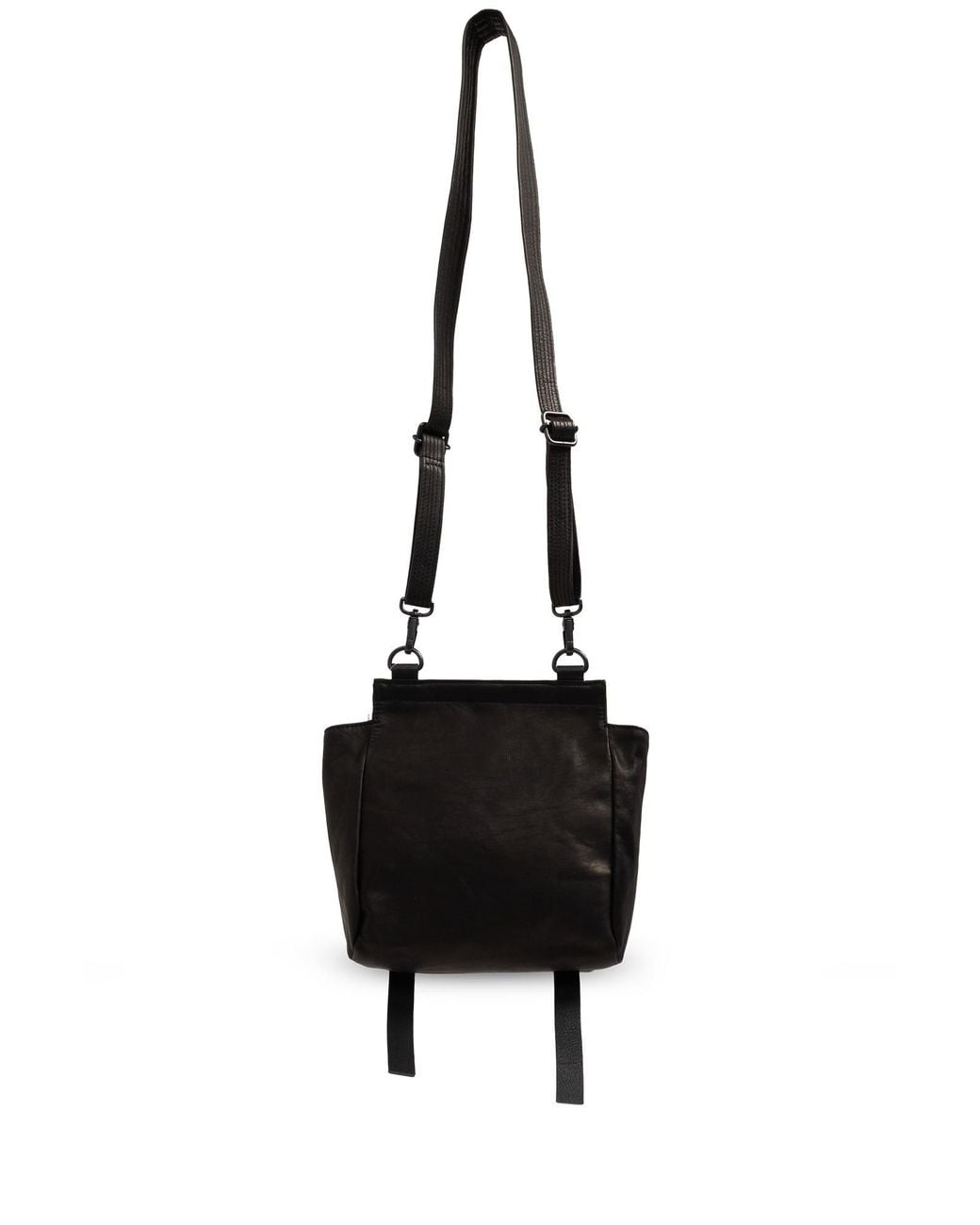 Yohji Yamamoto Black Buckled Messenger Bag for men