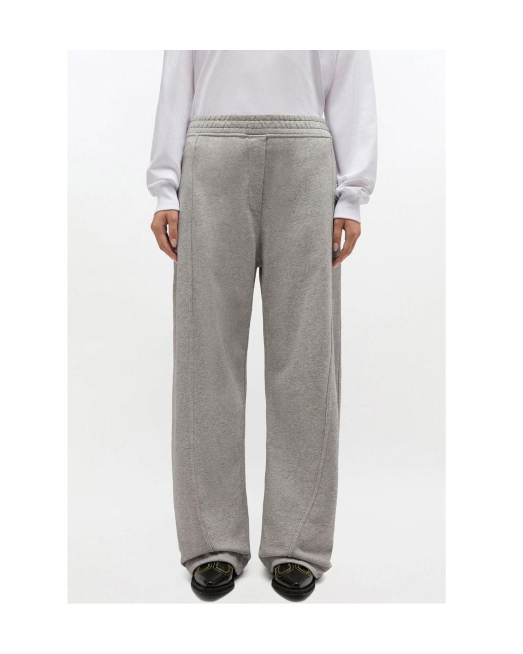 Ganni Gray Logo Embroidered Sweatpants