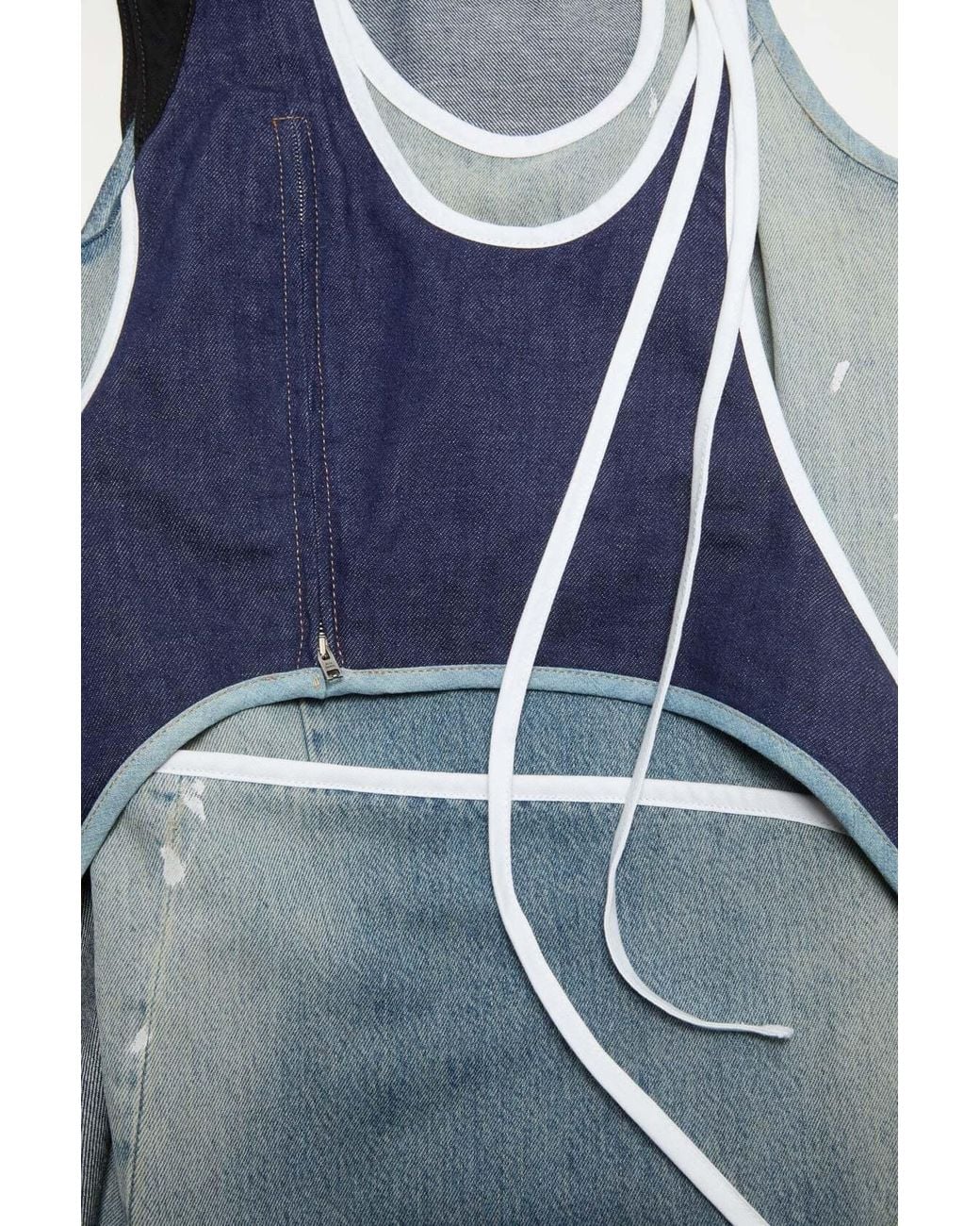 Acne Studios Asymmetrical Denim Mini Dress in Blue | Lyst