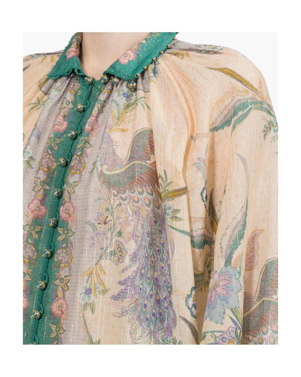 Zimmermann Multicolor Jewel Button Printed Top