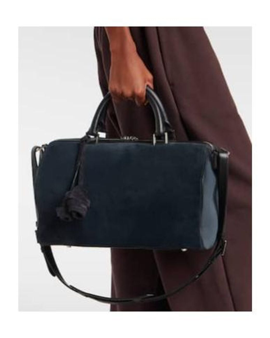 Magda Butrym Blue Varsovia Floral-Appliqué Suede Duffel Bag