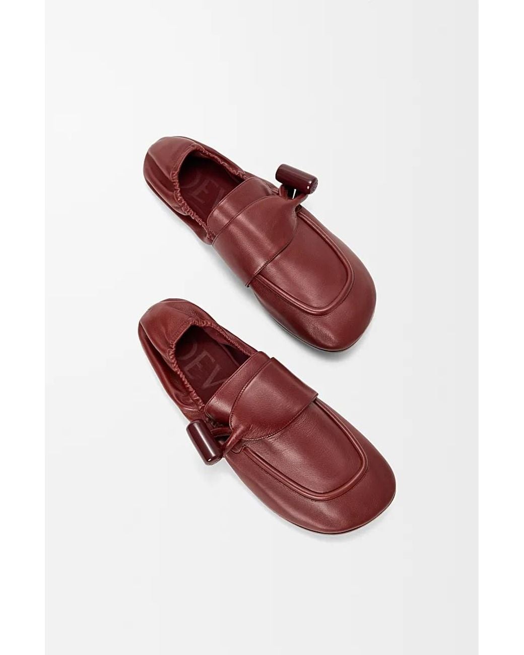 Loewe Purple Glossy Calfskin Loafers