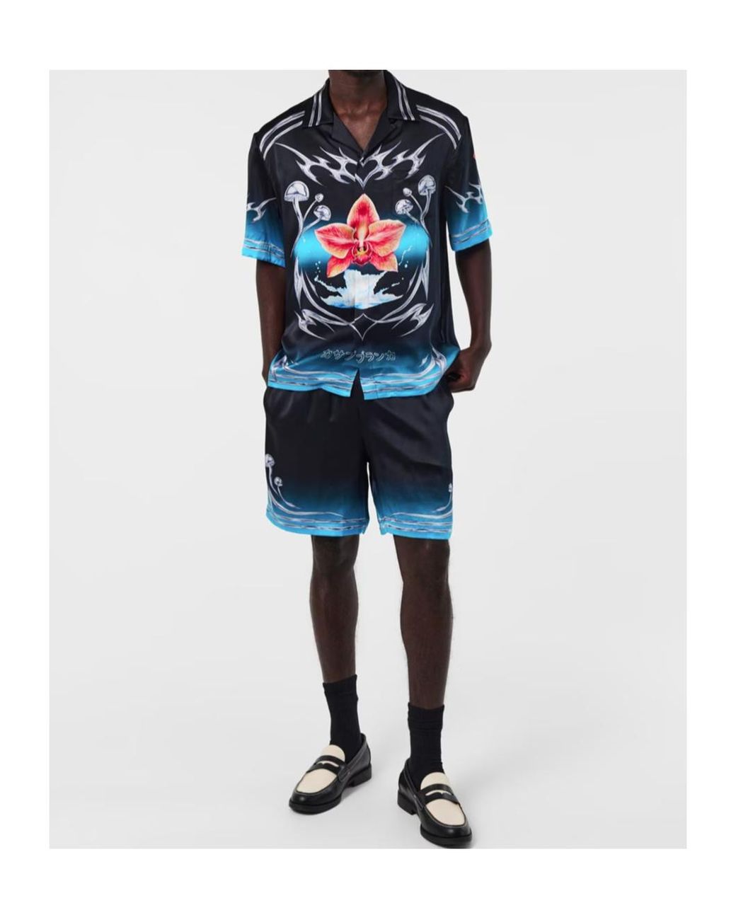 Casablanca Blue Elastic Waist Shorts for men
