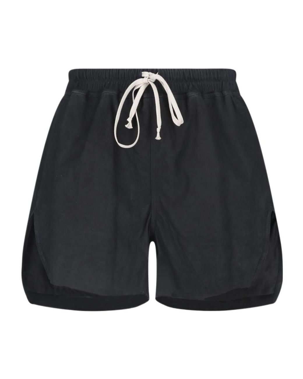 Rick Owens Black Relaxed Fit Above-Knee Length Shorts for men