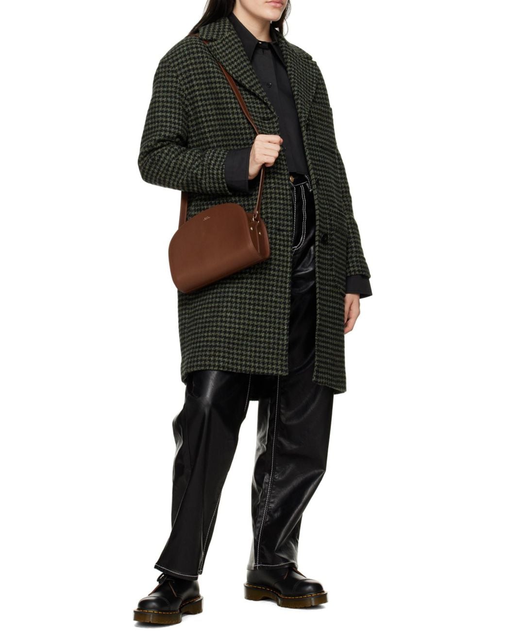 A.P.C. Brown Demi Lune Crossbody Bag