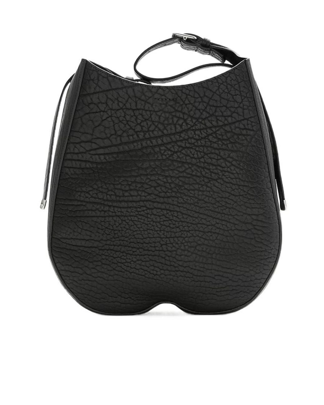 Burberry Black Medium Chess Leather Shoulder Bag