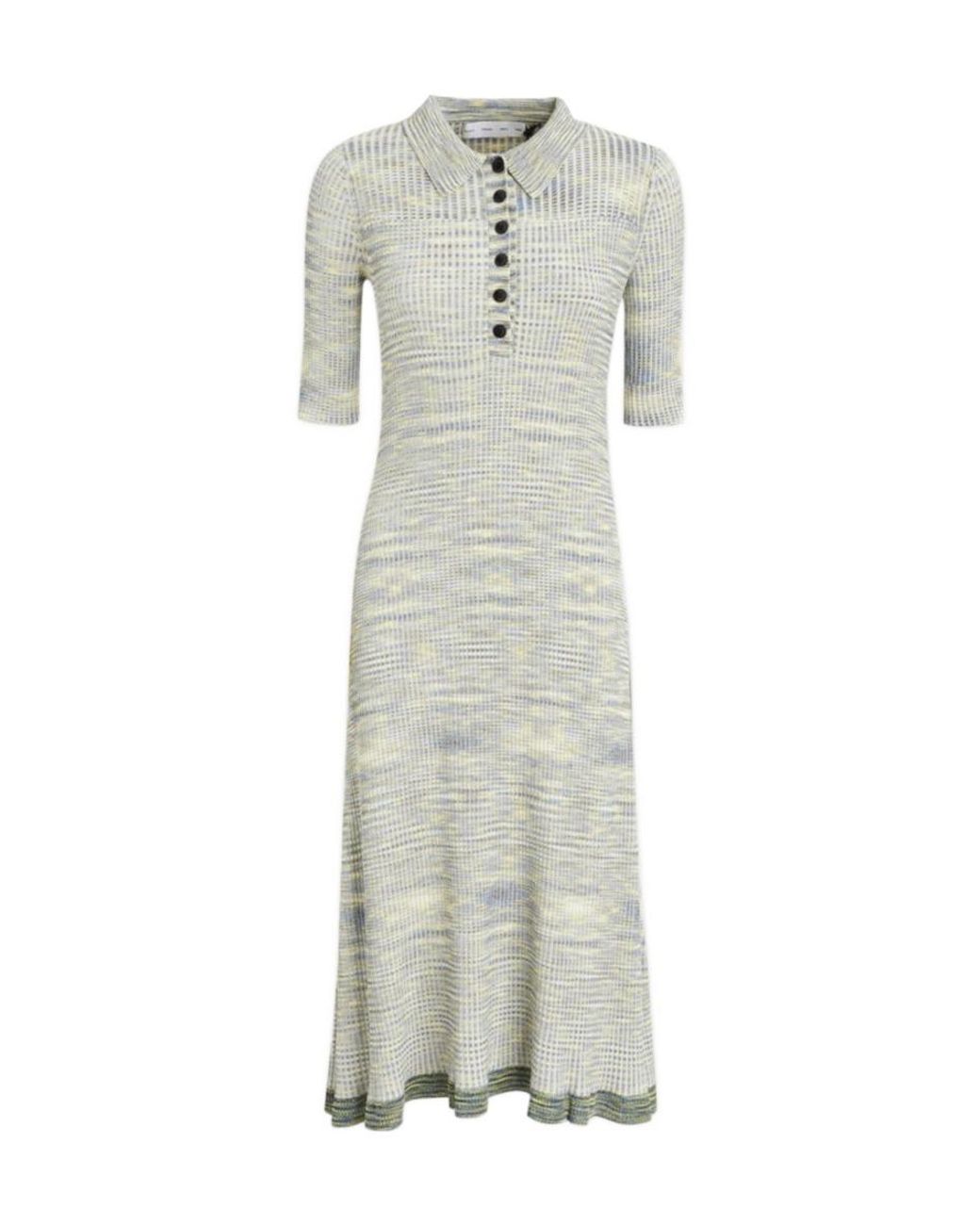 Proenza Schouler Gray Button Dress