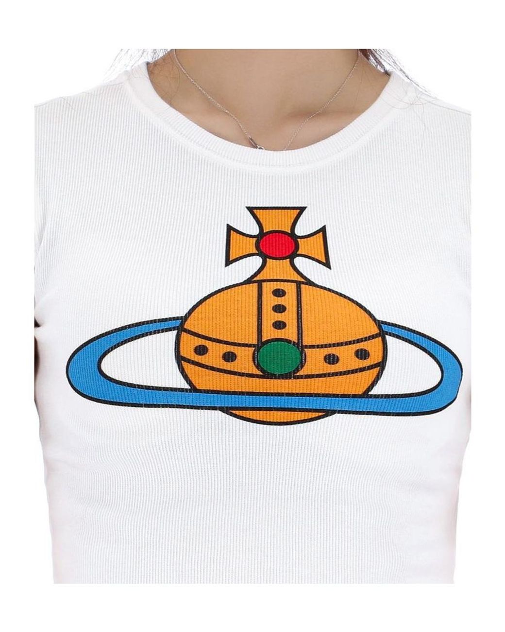 Vivienne Westwood White Oversized Orb Baby Tee