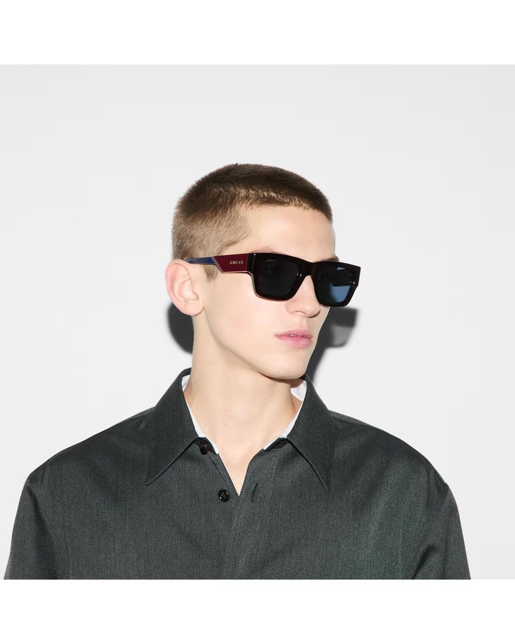 Gucci Blue Eyewear Square Frame Sunglasses for men