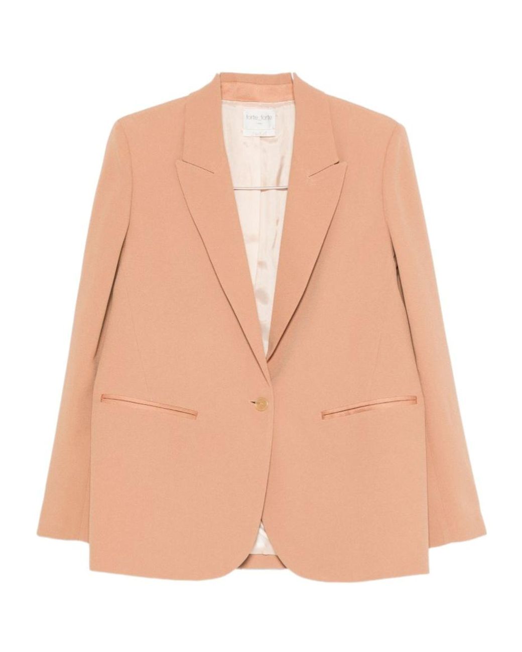 Forte_forte Natural Single-Breasted Peak-Lapel Blazer