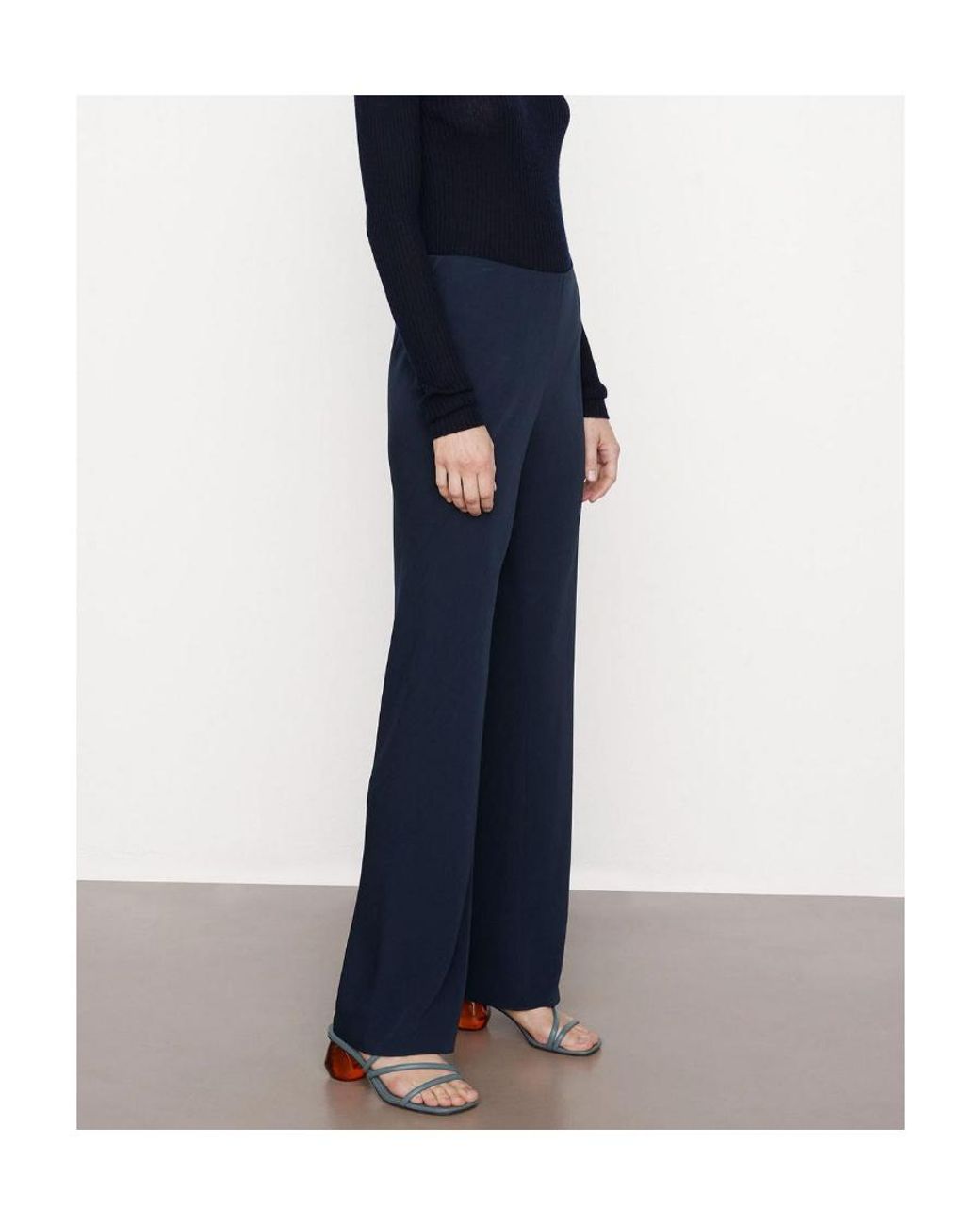 Vince Blue High Waist Bias Pants