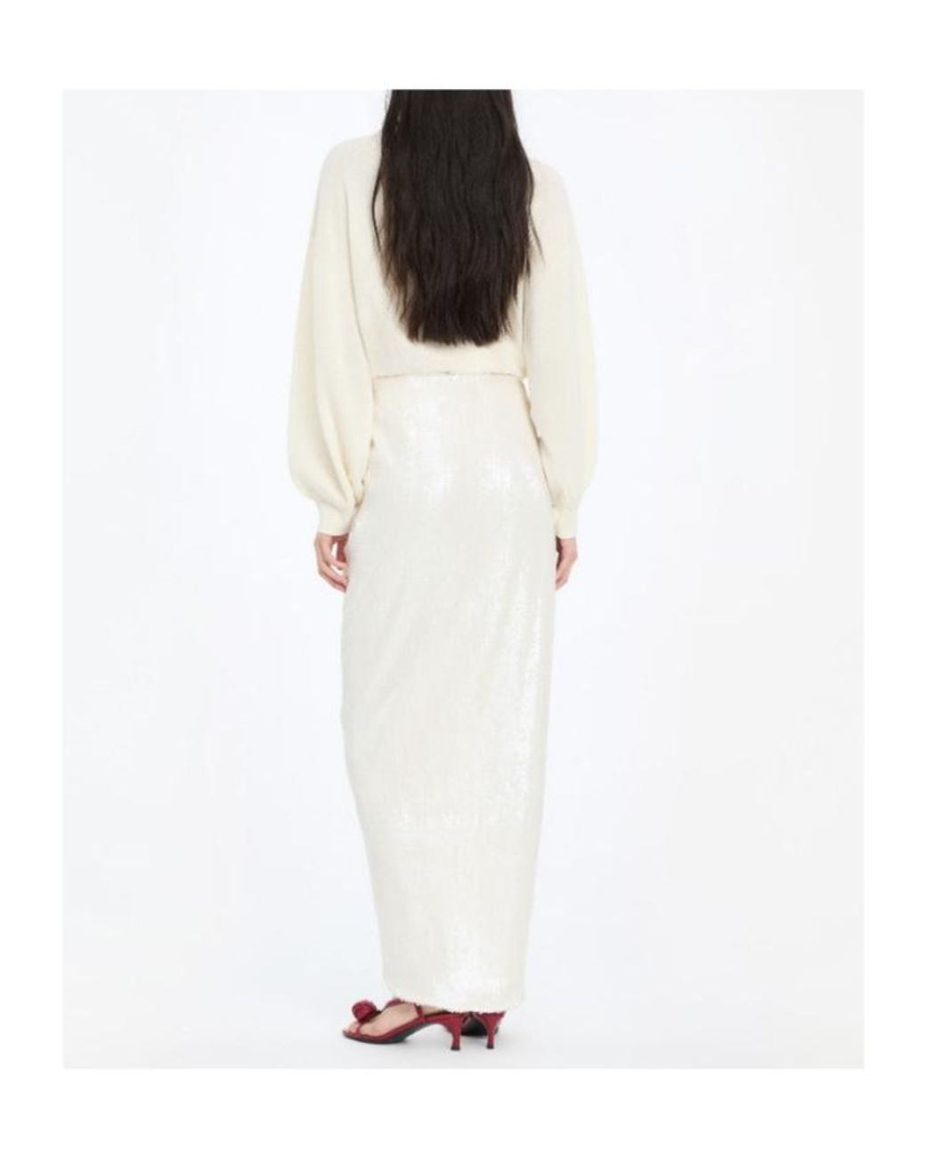ROTATE BIRGER CHRISTENSEN White Oversized Logo Knitted Sweater