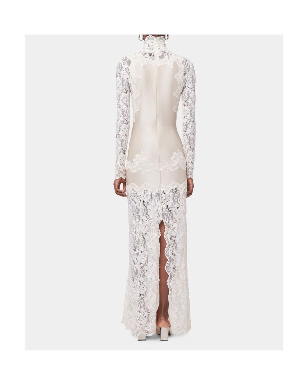 Rabanne White Laced Jersey Long Dress