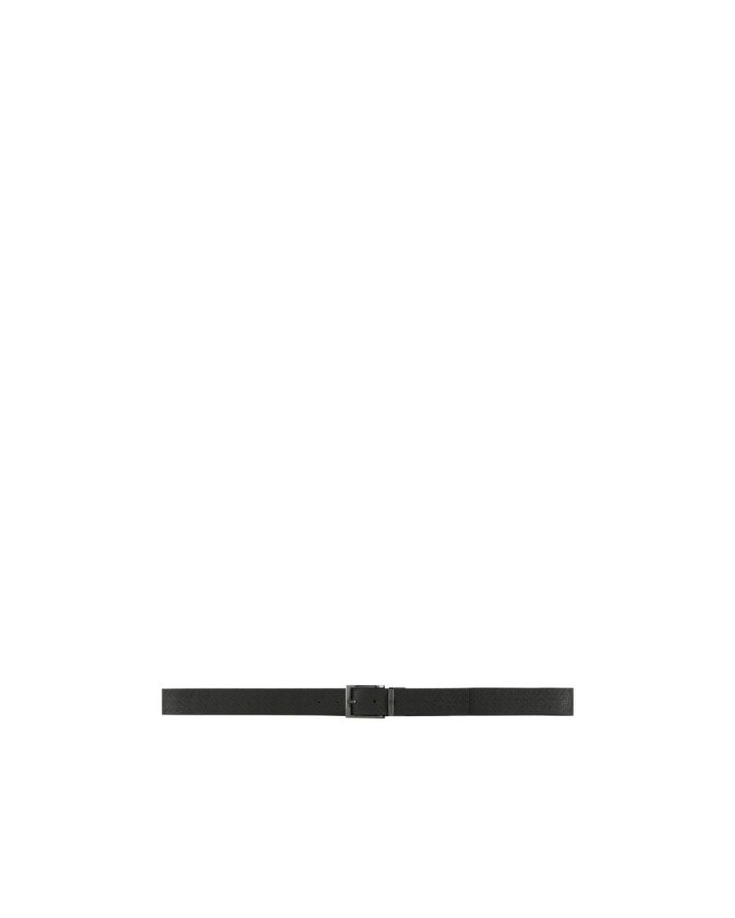 Emporio Armani White Reversible Leather Belt for men