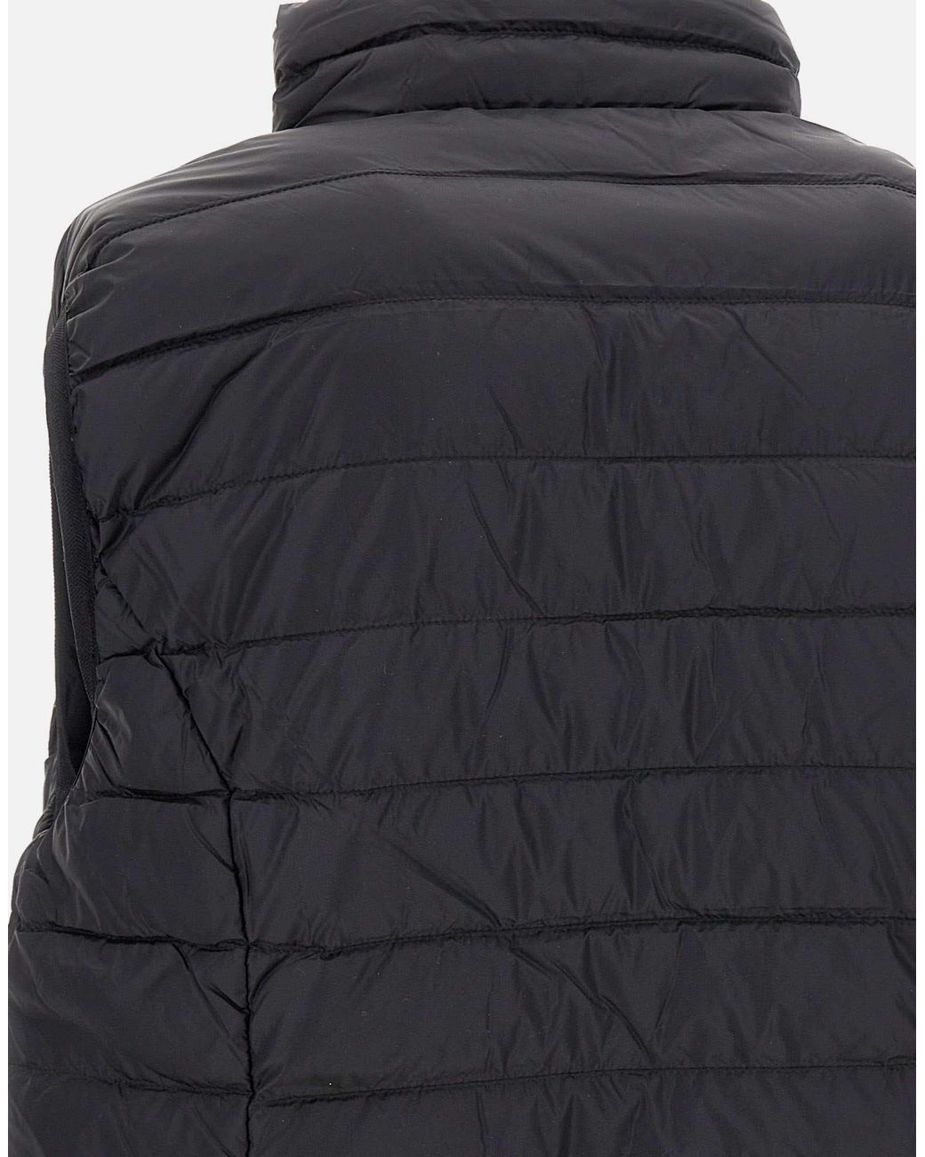 EA7 Black Logo Printed Quilted Padded Gilet for men