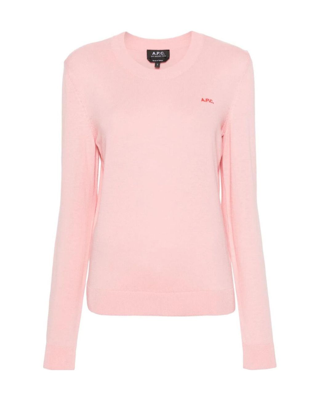 A.P.C. Pink Logo-Embroidered Cotton Jumper