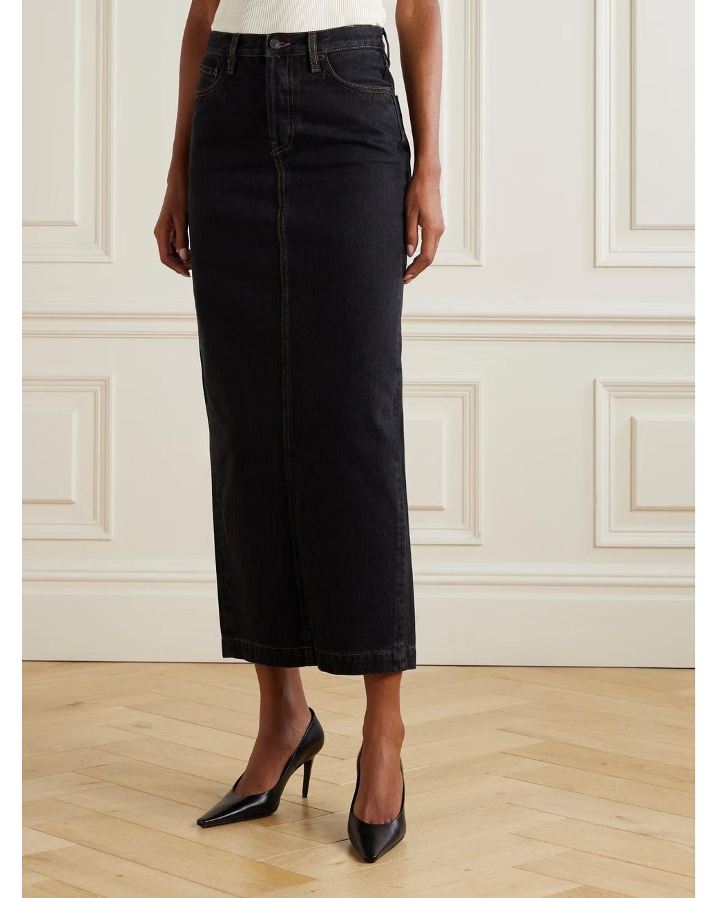 Wardrobe NYC Black Denim Maxi Skirt