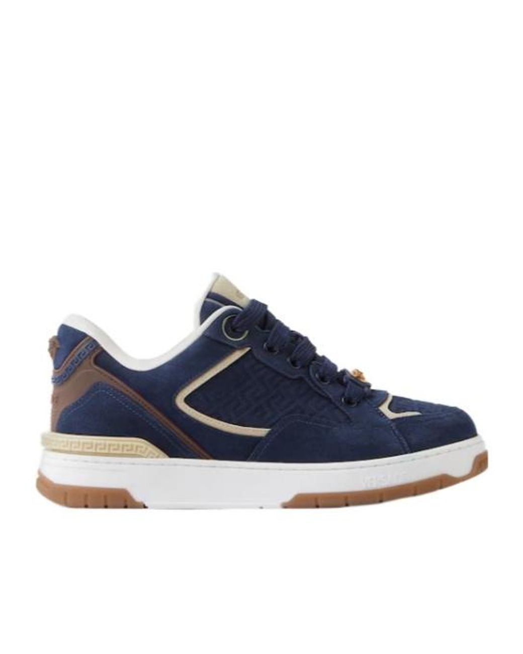 Versace Blue Biggie Basket Low Top Sneakers for men