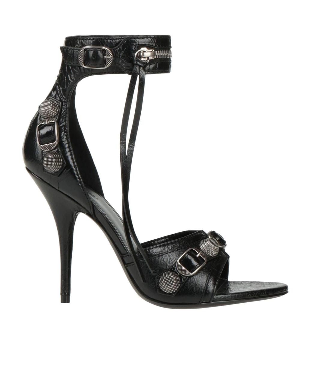 Balenciaga Black Round-Toe High-Heel Sandals
