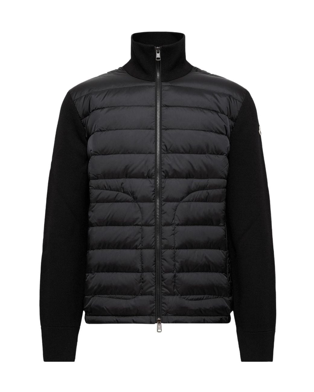 Moncler Black Padded Zip-Up Cardigan for men