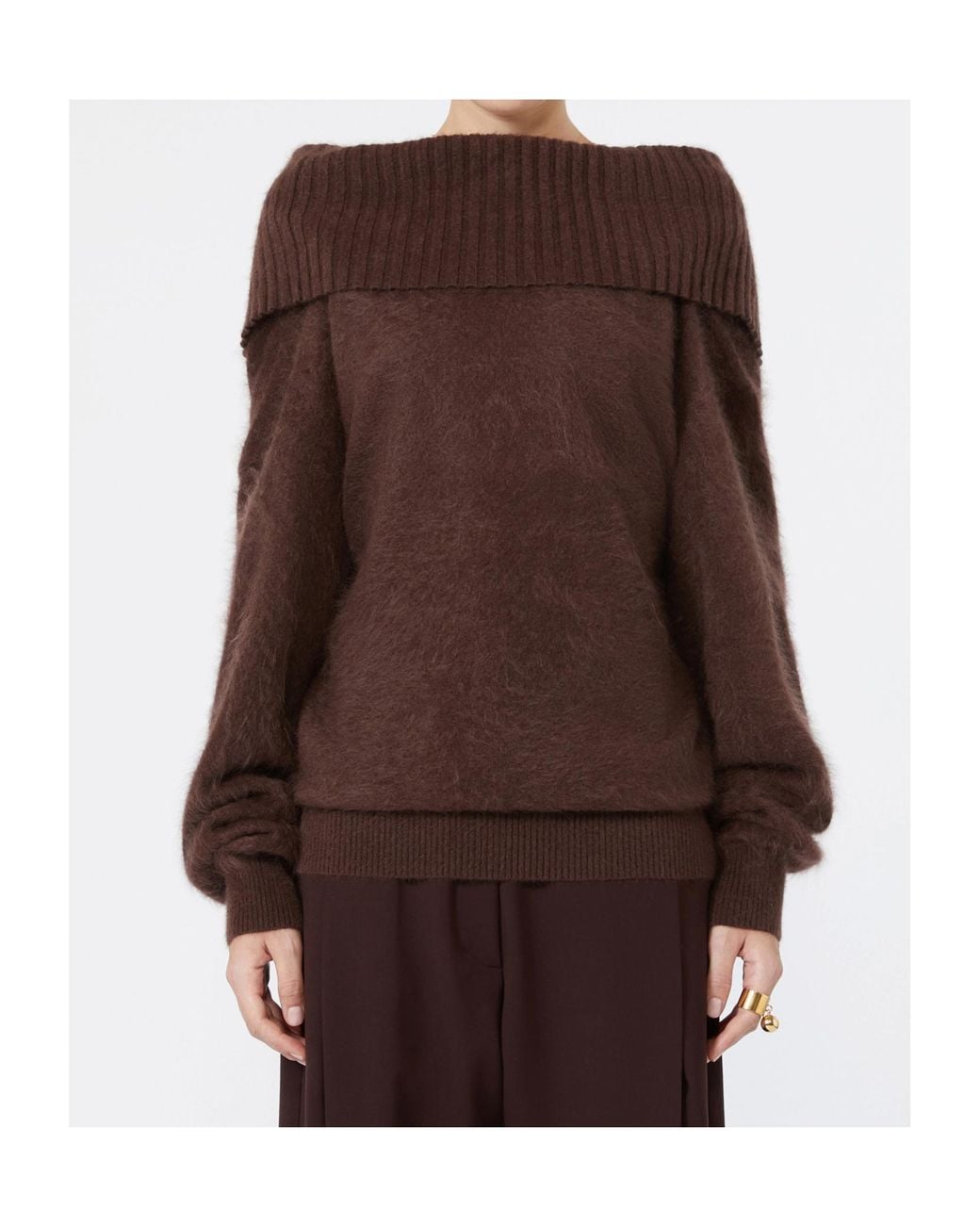 Sportmax Brown Low-Back Wool Sweater