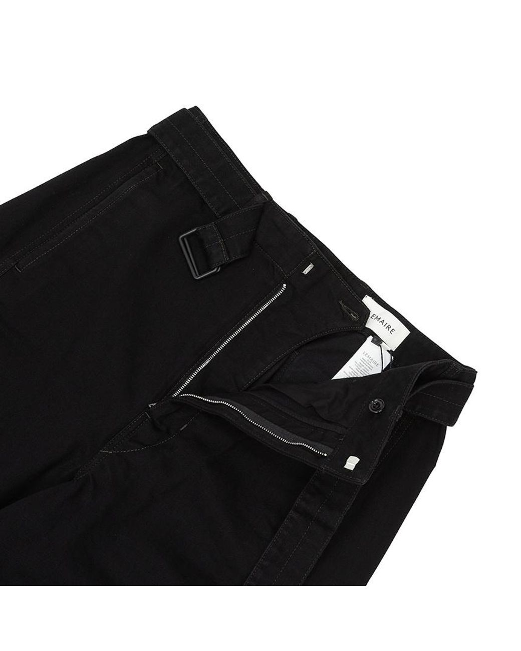 Lemaire Black Belted Straight-Leg Pants for men
