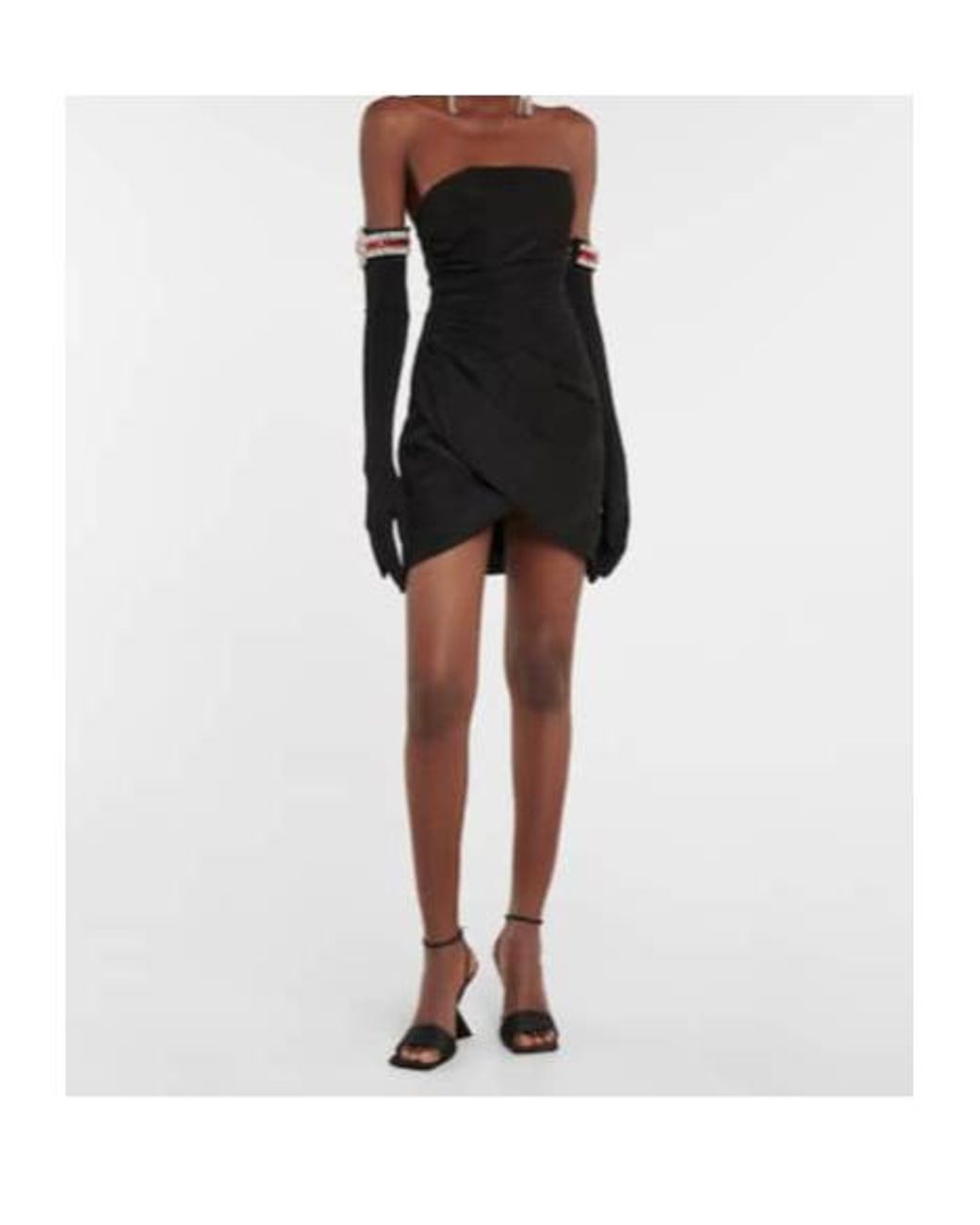 David Koma Black Decorative Gloves, Wavy Mini Dress