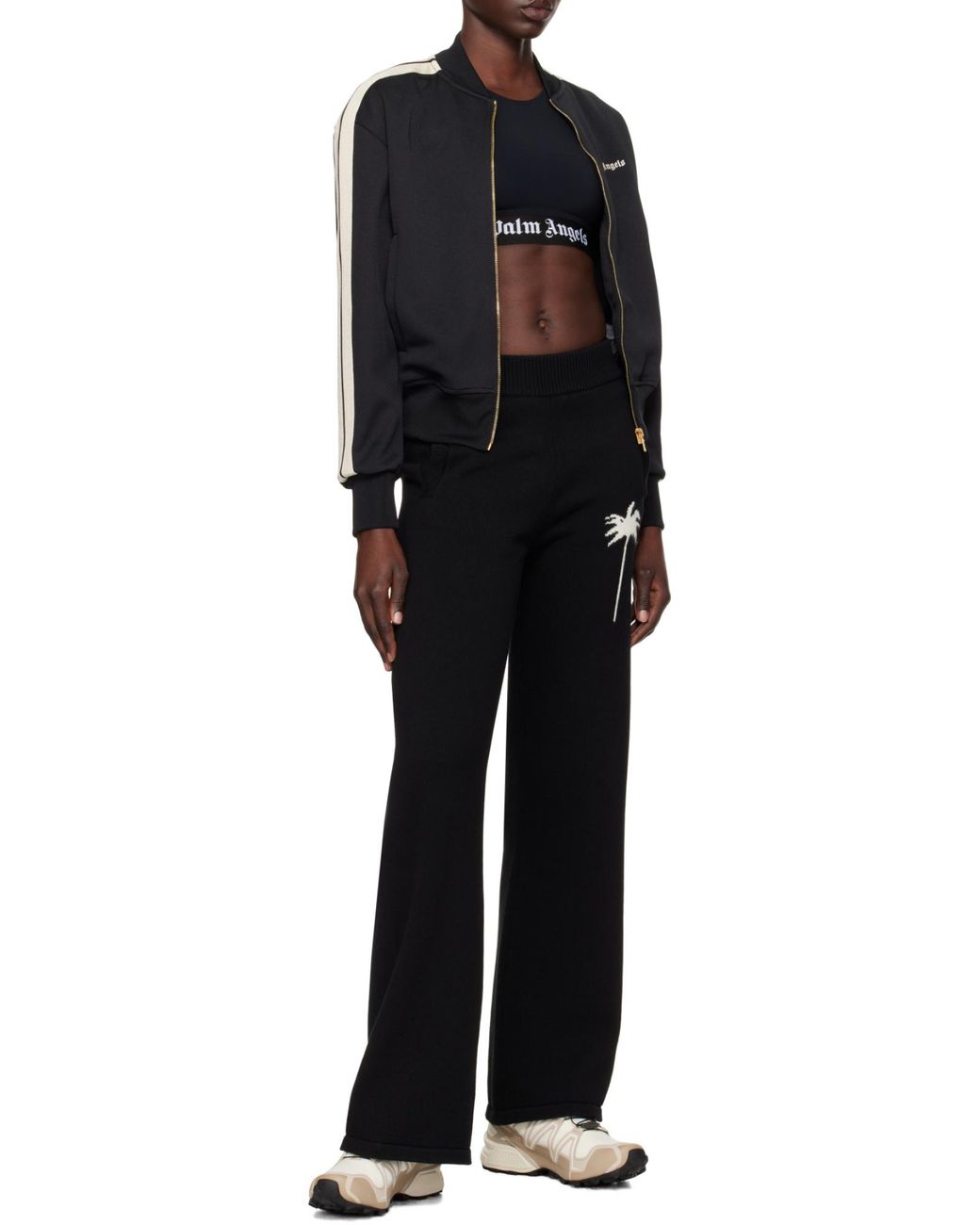 Palm Angels Black Palms Knit Pants