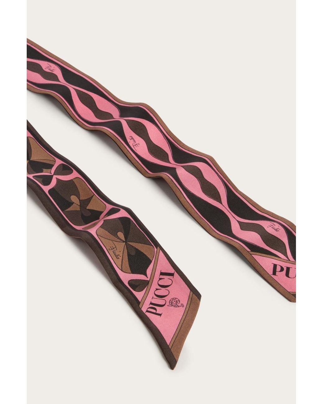 Emilio Pucci Multicolor Pucci Geometric Print Skinny Scarf