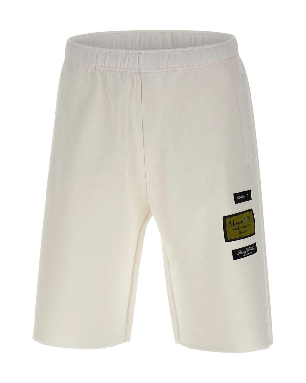 MM6 by Maison Margiela Gray Patch Detailed Shorts for men