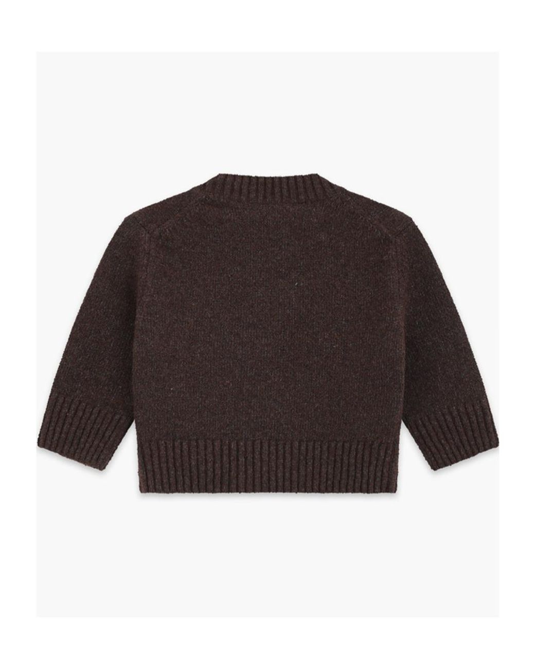 we11done Brown Round-Neck Wool Sweater