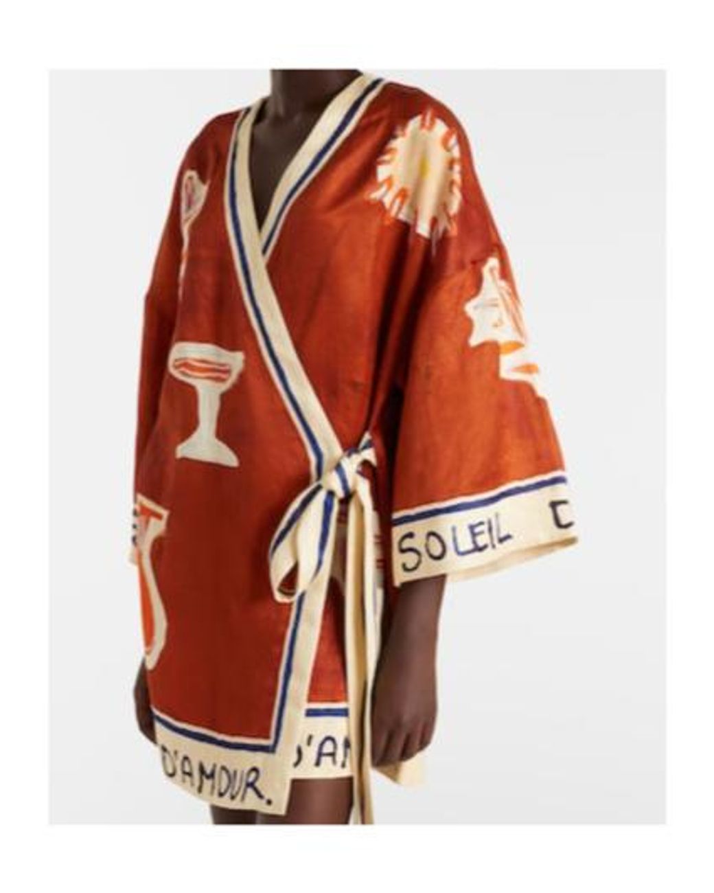 ALÉMAIS Red X Lrnce Soleil D'Amour Printed Wrap Dress