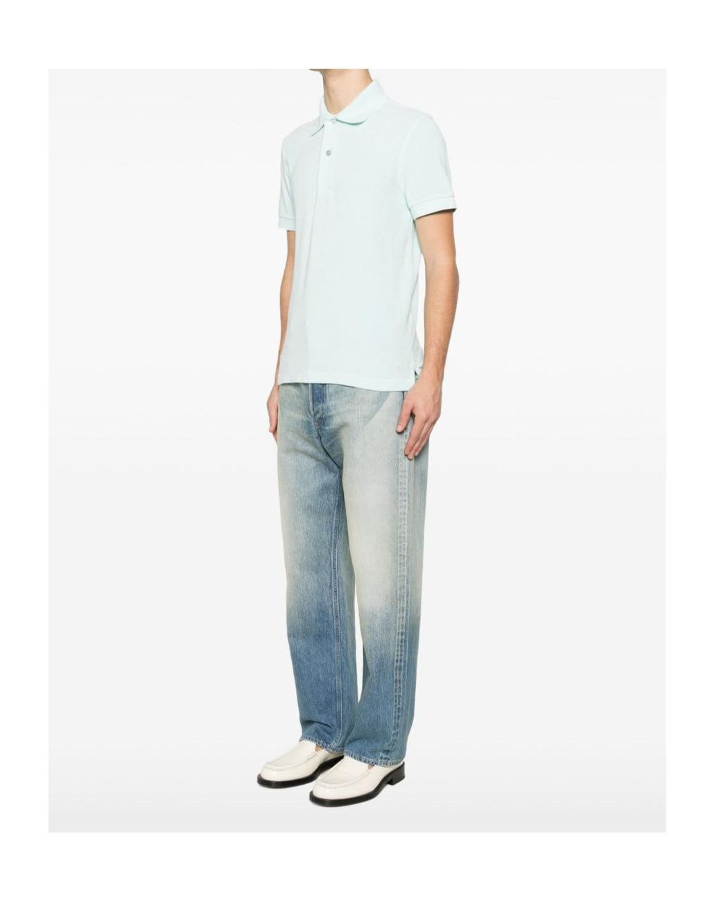 Tom Ford Blue Short Sleeved Towelling Polo Shirt for men