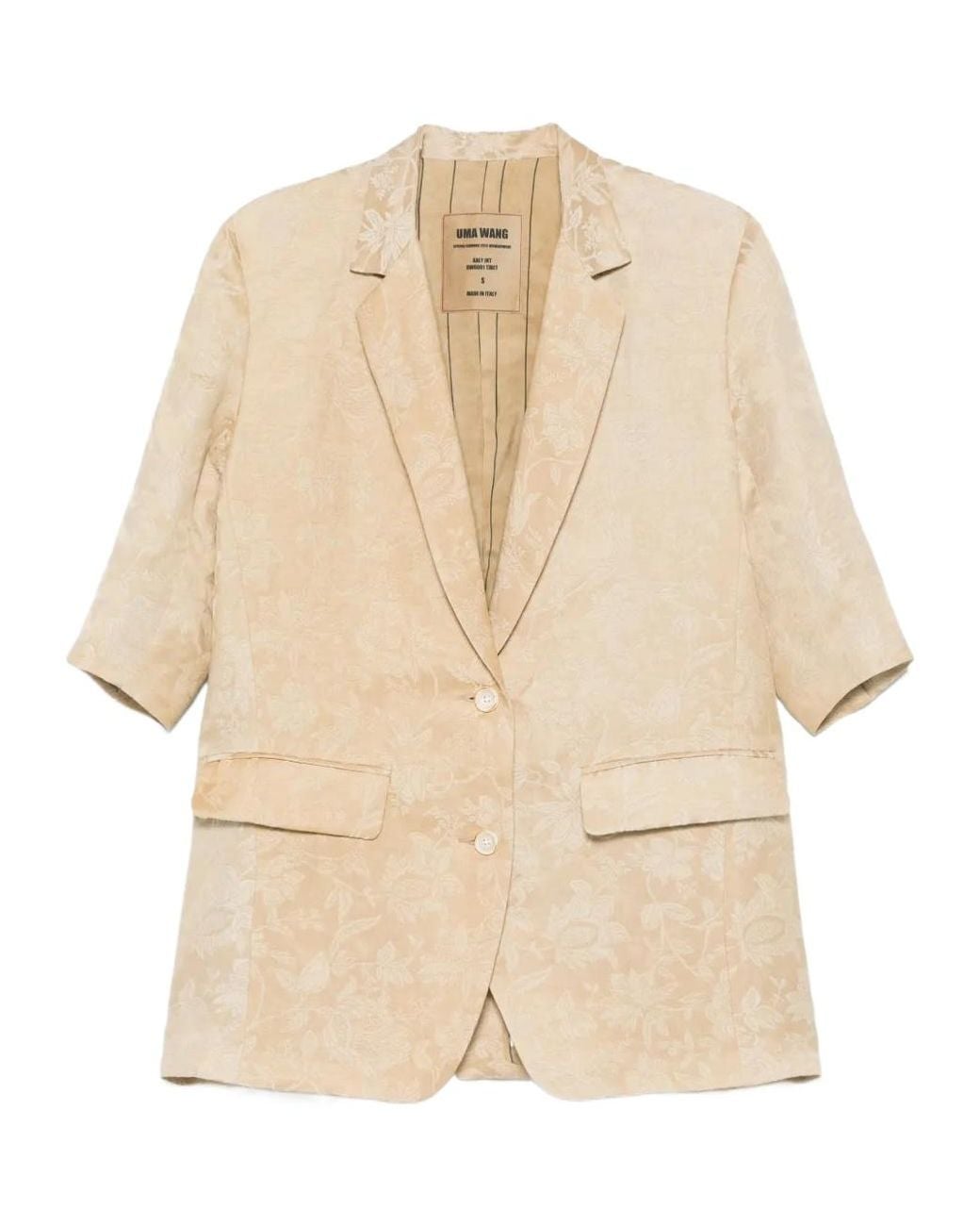 Uma Wang Natural Long-Sleeved Suit Jacket