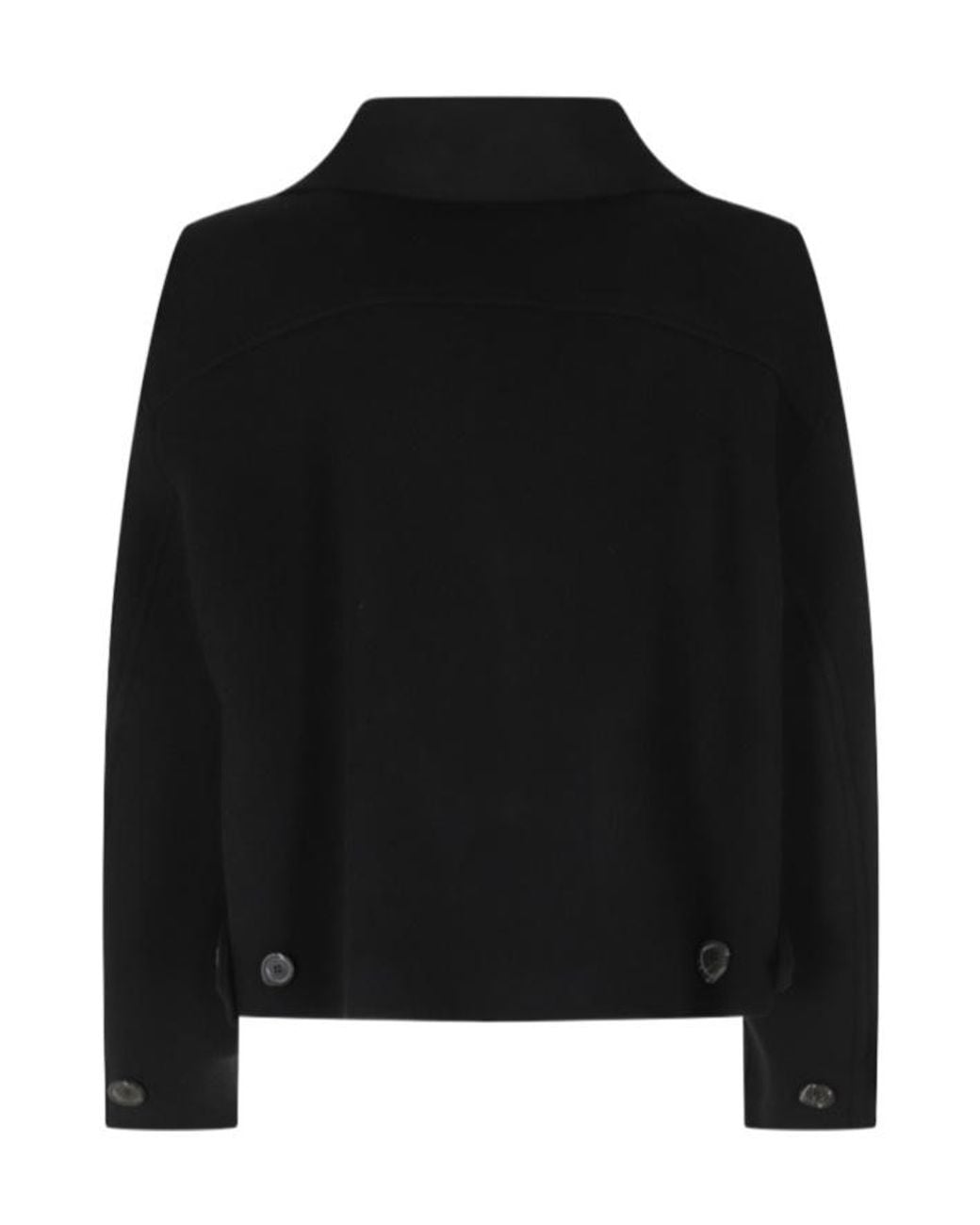 Semicouture Black Jeane Zip-Up Button-Detail Jacket