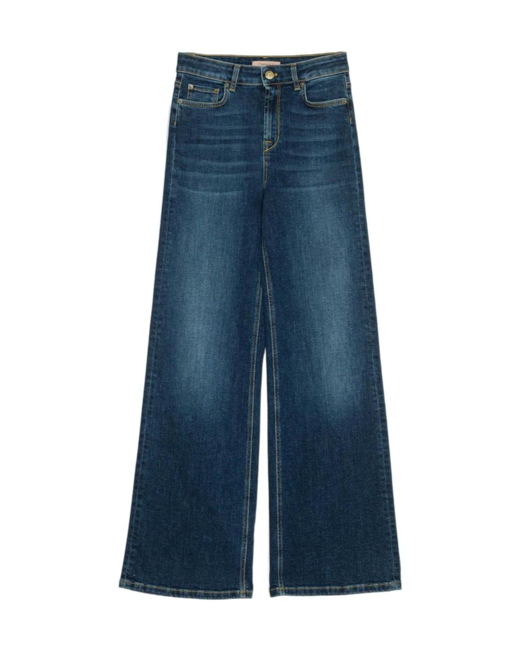 Twinset Blue Five-Pocket Wide-Leg Jeans