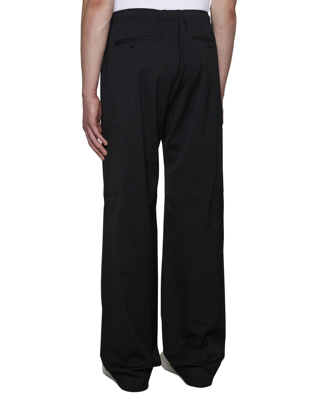 Palm Angels Black Straight Leg Drawstring Pants for men