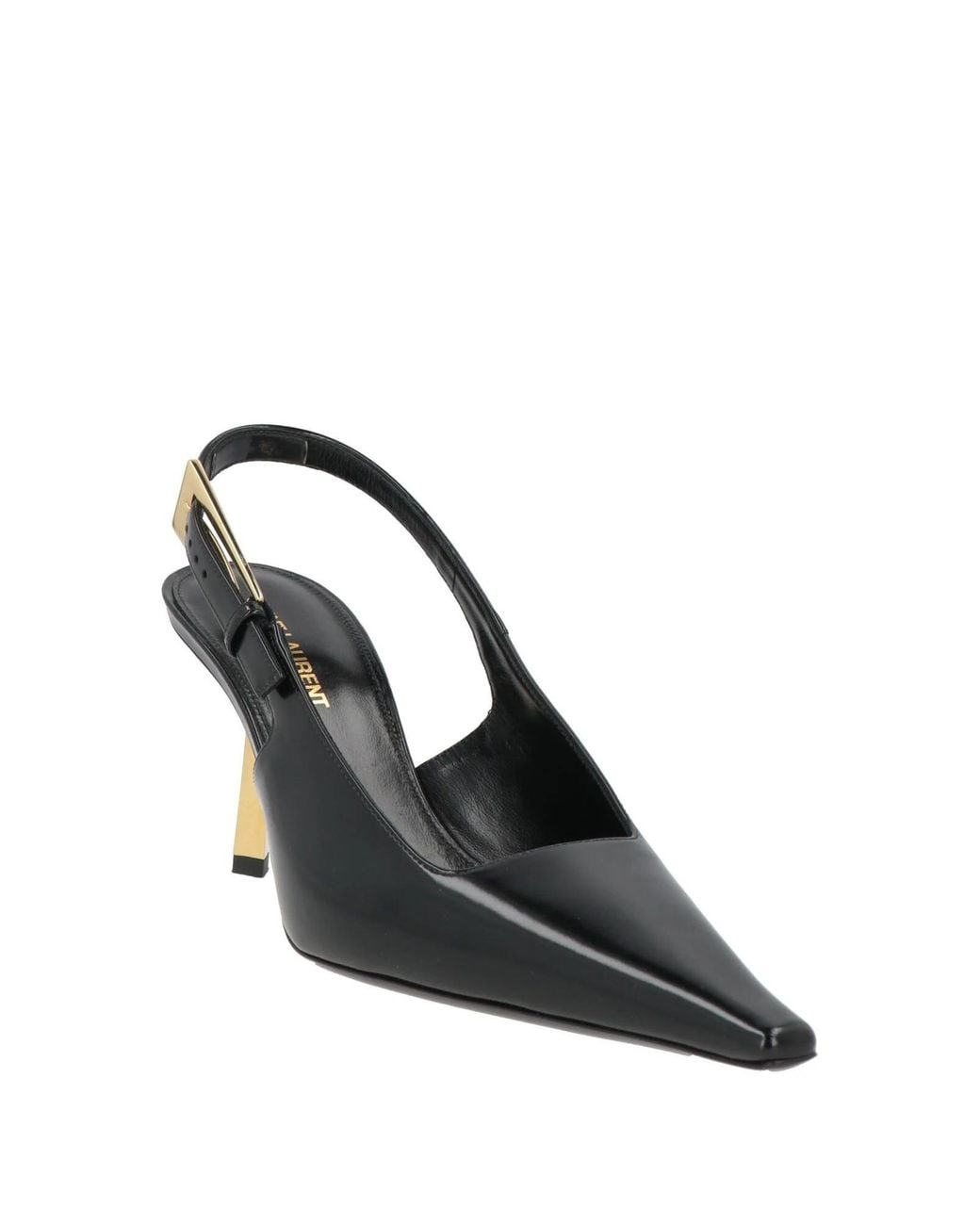 Saint Laurent Black Leather Stiletto Heels