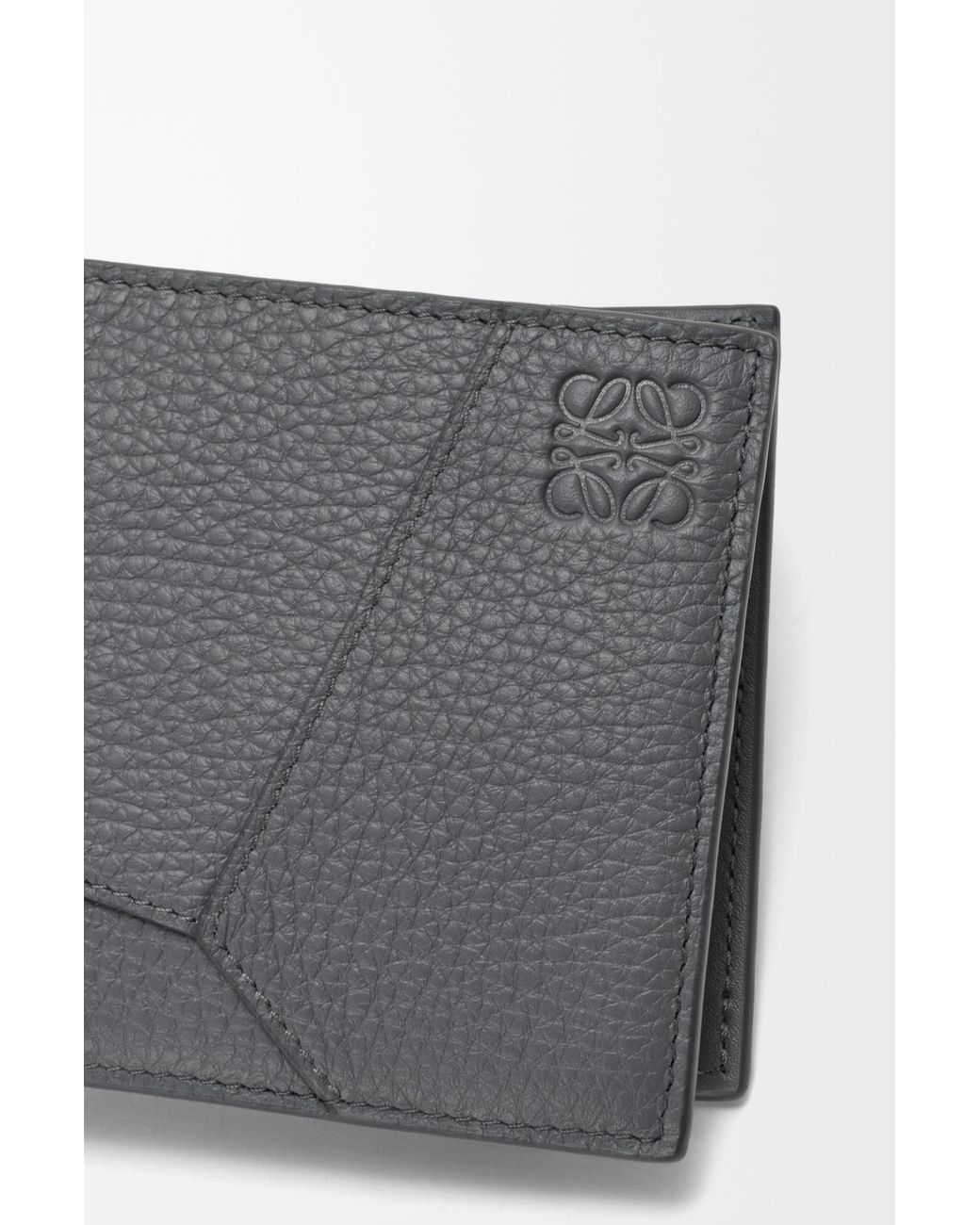 Loewe Gray Puzzle-Style Bi-Fold Coin Purse for men