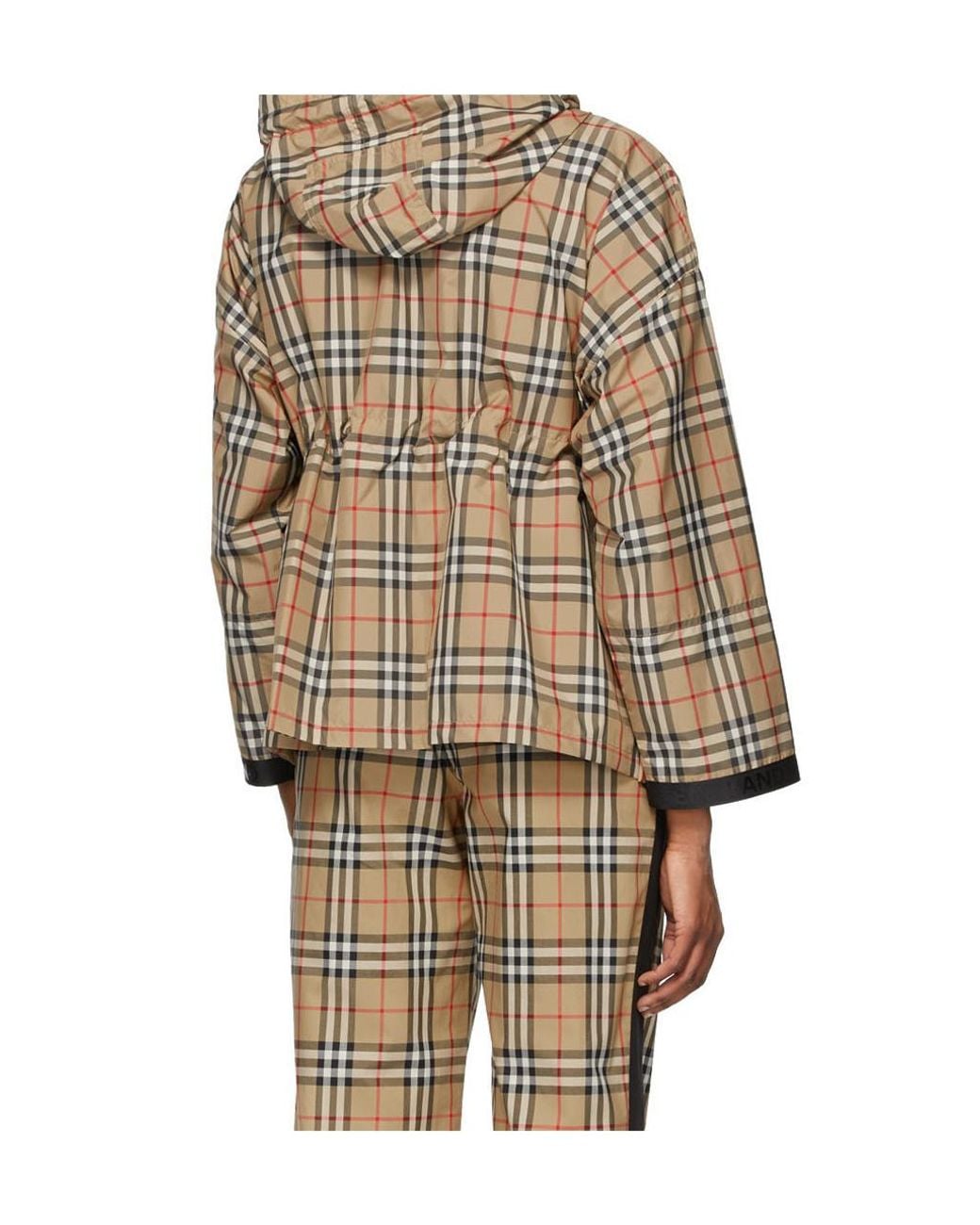 Burberry Brown Checked Drawstring Jacket