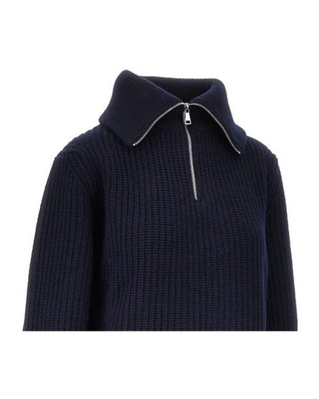Weekend by Maxmara Blue Wkdlaser Front Zipped Knitted Jumper