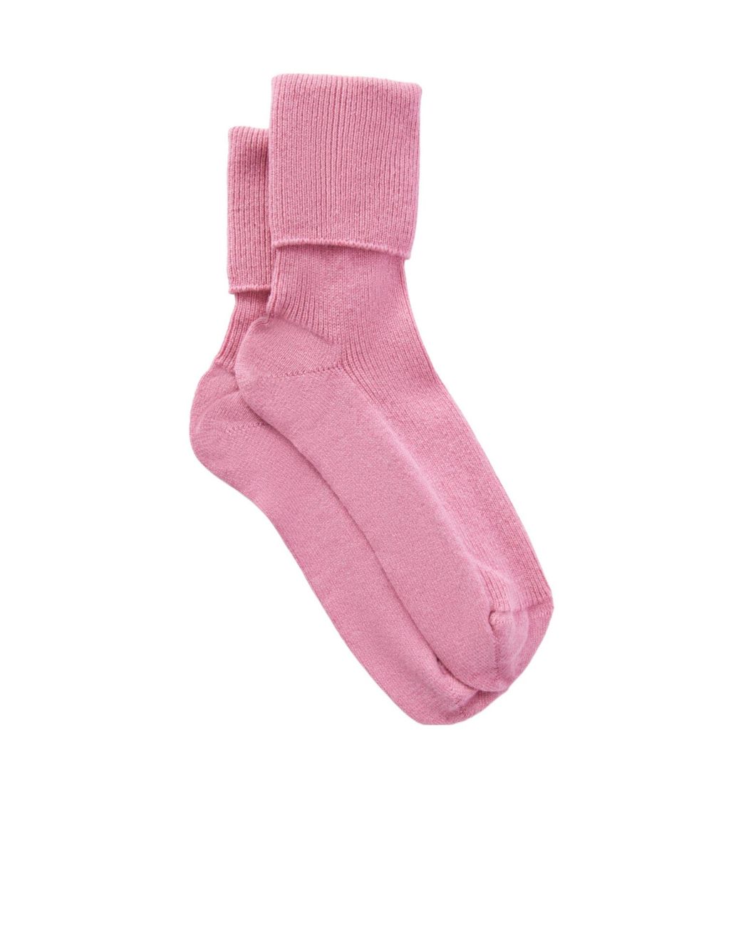 Johnstons Pink Ribbed Cashmere-Blend Socks