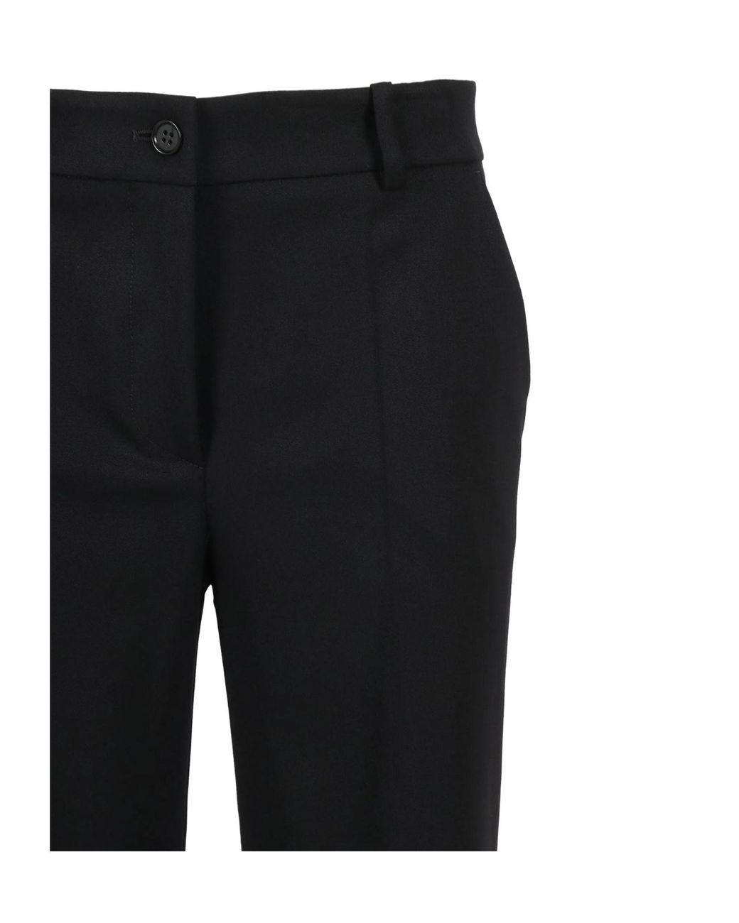 P.A.R.O.S.H. Black Tailored Straight-Leg Trousers With High Waist