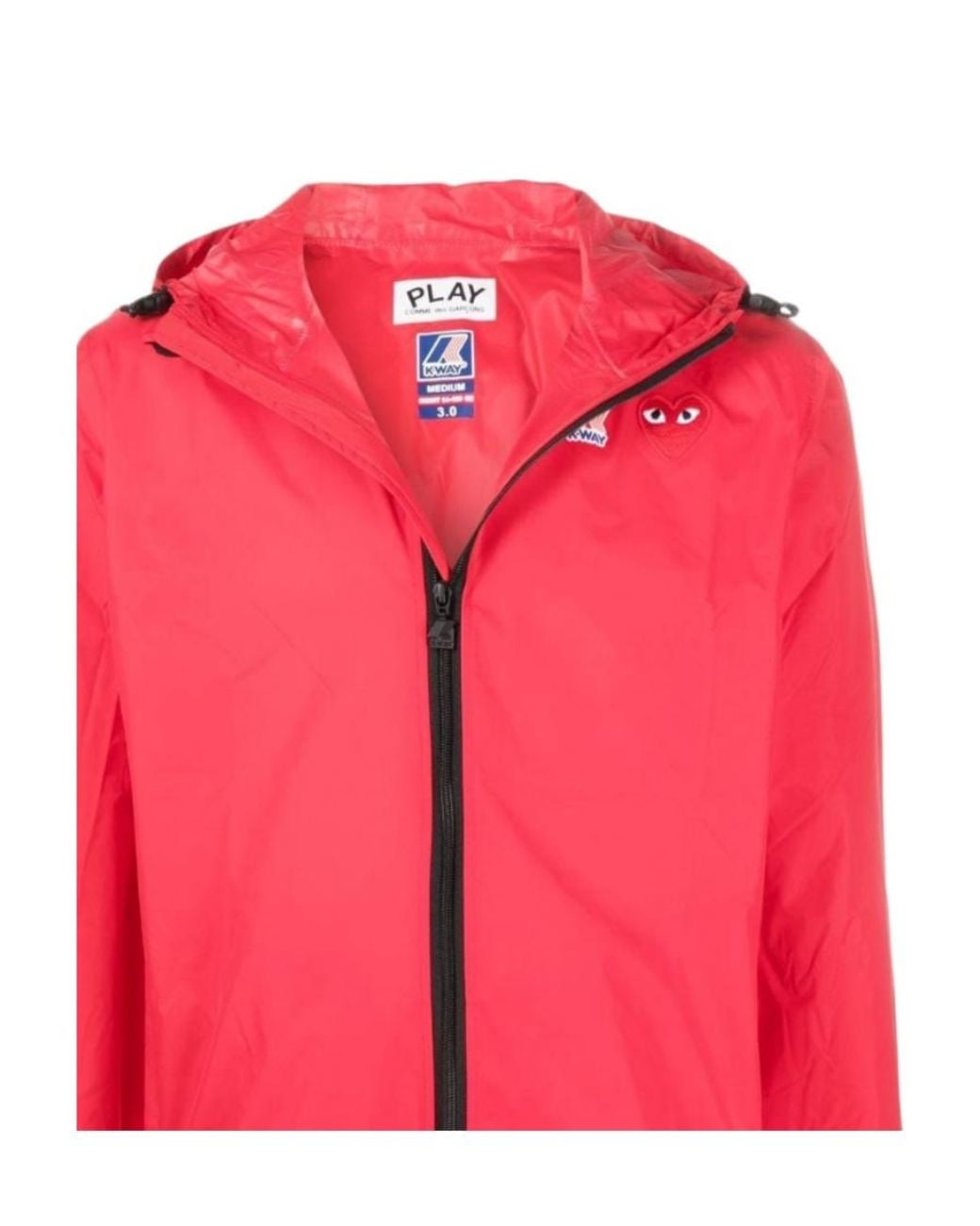 COMME DES GARÇONS PLAY Pink Comme Des Garçons Play X K-Way Logo Patch Zip-Up Jacket for men