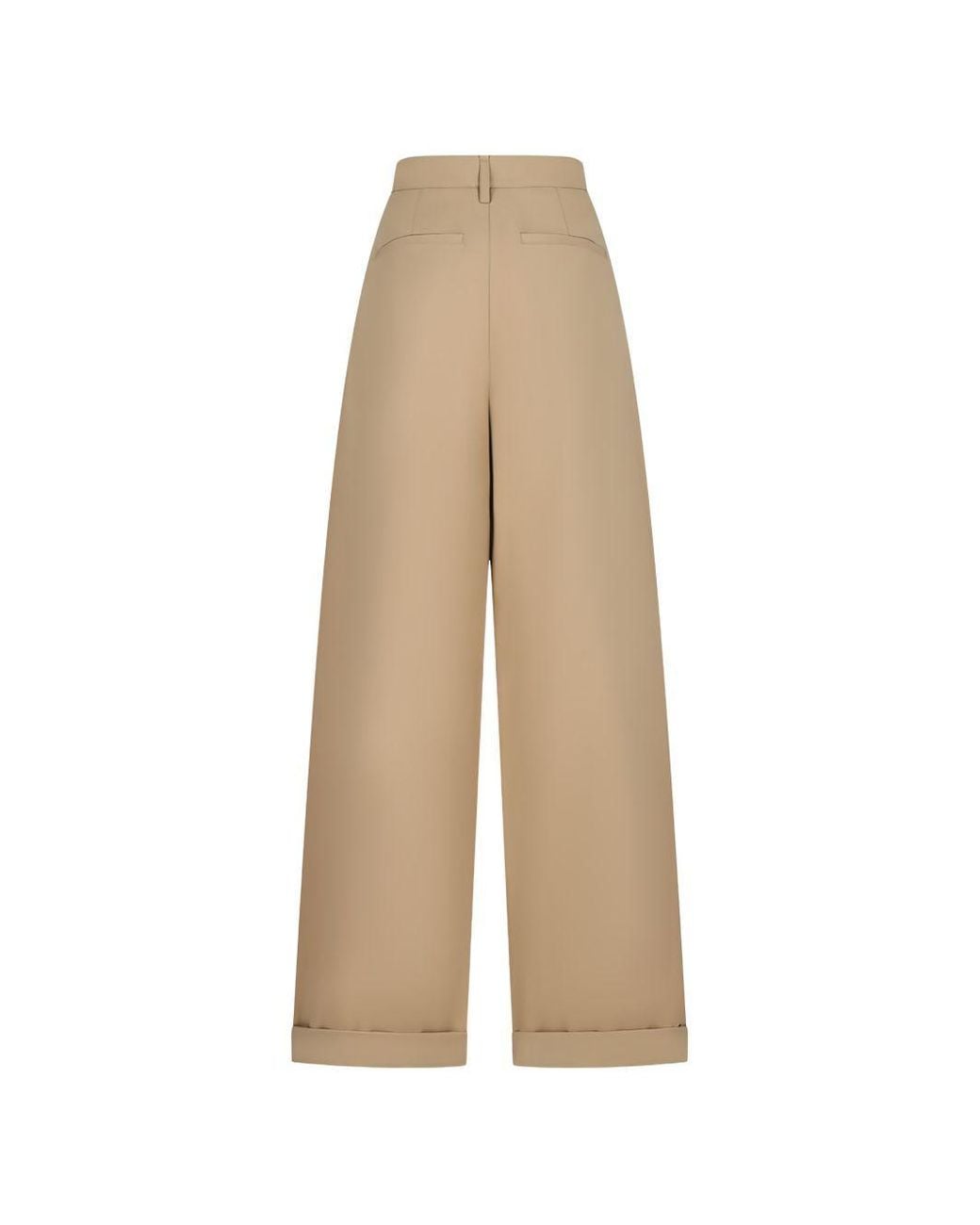 DARKPARK Natural Pleated Turn-Up Trousers