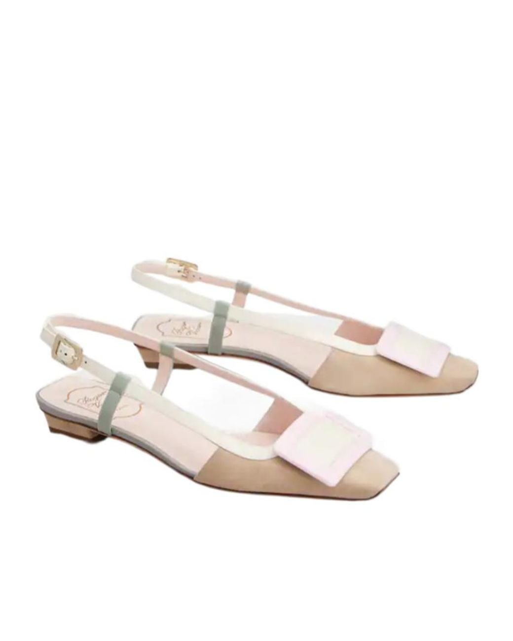 Roger Vivier Natural Belle Vivier Slingback Ballerinas