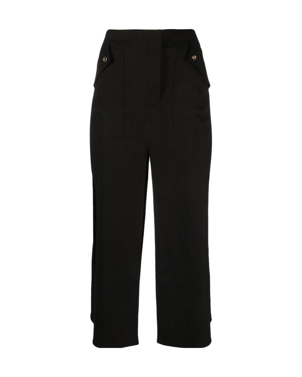Pinko Black Side-Slit Midi Skirt