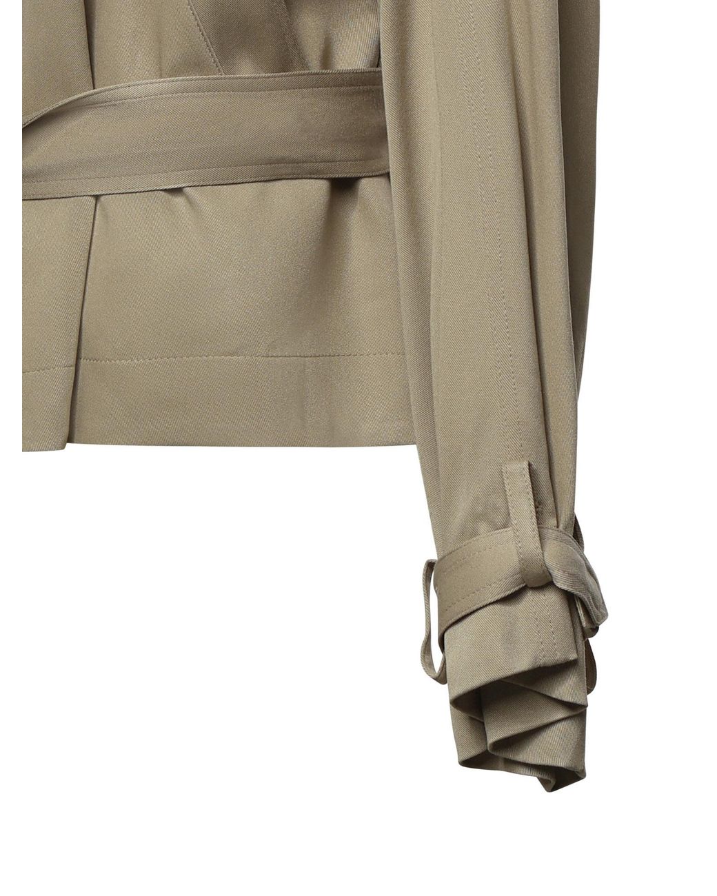 Frankie Shop Natural Elva Fluid Short Trench Coat